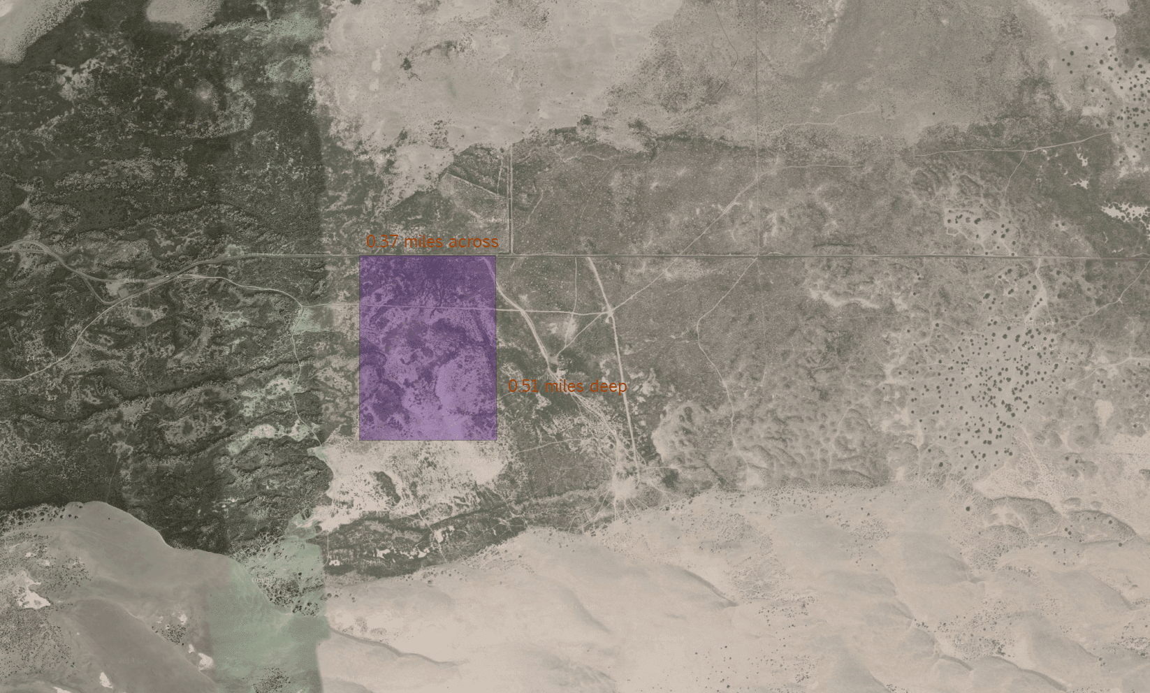 Close aerial view of the Christmas Valley parcel